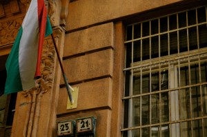 Hungarian flags fill the streets.