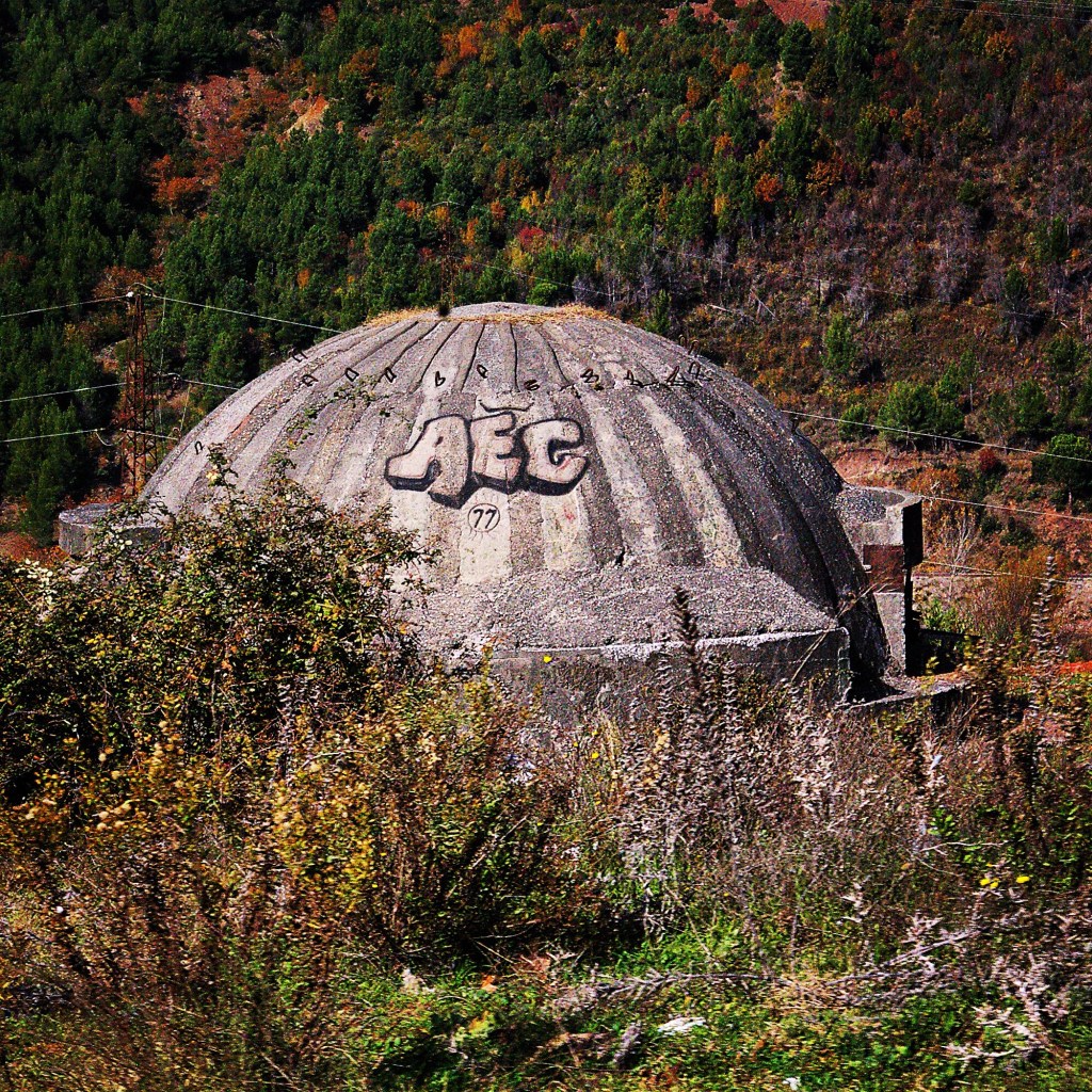 Thousands of bunkers like this one dot the Albanian landscape. They were created during the Soviet era as a means of defending the country.